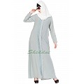 Front-open embroidery abaya - Sea Green Front-open embroidery abaya - Sea Green